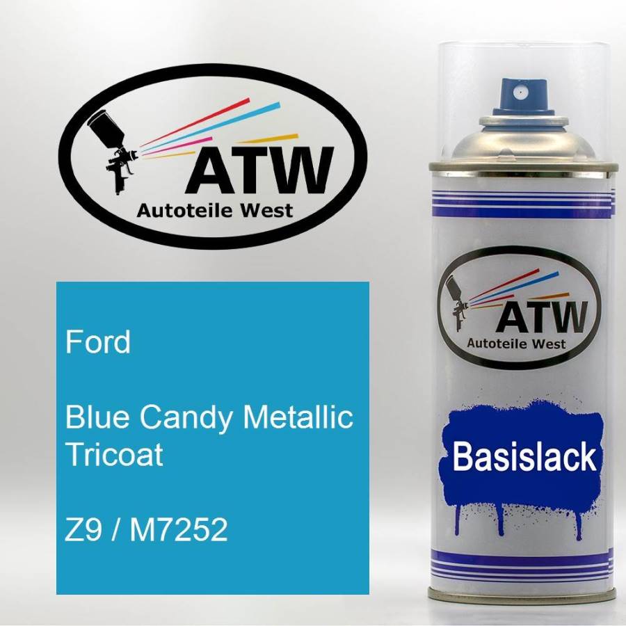 Ford, Blue Candy Metallic Tricoat, Z9 / M7252: 400ml Sprühdose, von ATW Autoteile West.